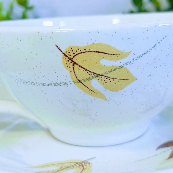 Vtg MCM California Franciscan Earthenware Autumn Pottery Dinnerware Cup & Saucer - Picture 8 of 11